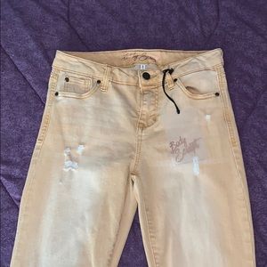 Yellow ombré body sculpting jeans